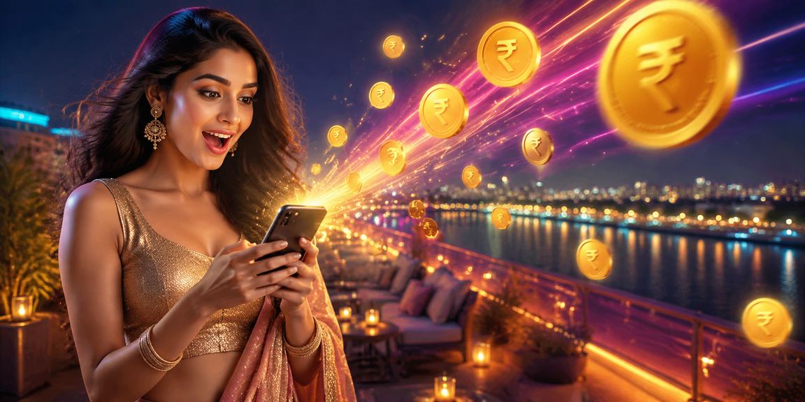 Ahmedabad riverfront cityscape with financial exchange imagery